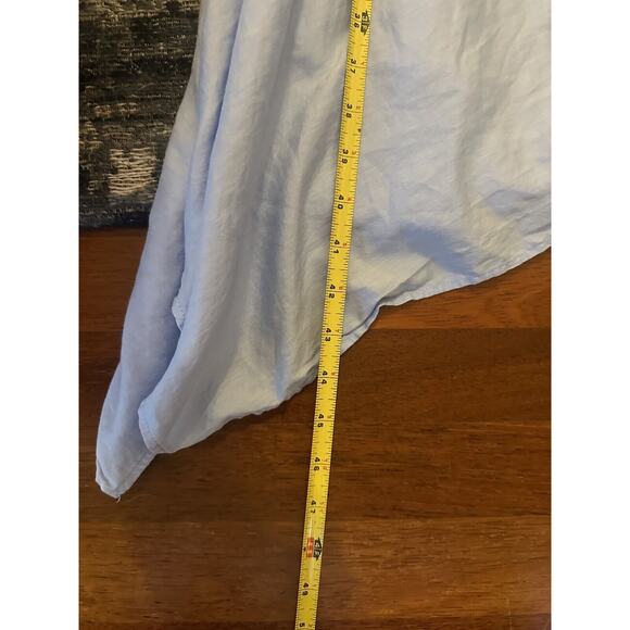 Zara Woman Women's Mock Neck Overlay Dress Navy Blue Size Small Flowy Lagenlook - Picture 4 of 7